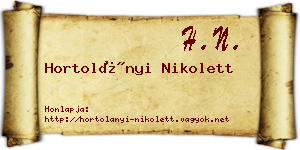 Hortolányi Nikolett névjegykártya